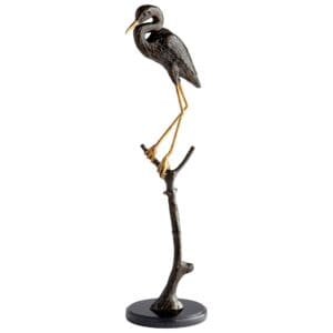 Midnight Avian Sculpture | Old World And Gold