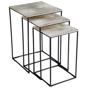 Irvine Nesting Tables | Raw Nickel And Black