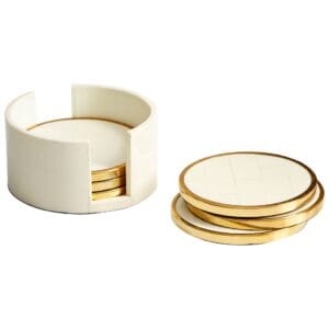 Gatsby Coasters | Brass And White