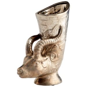 Bharal Headed Vase | Polished Pewter