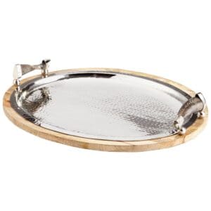 Cornet Tray | Natural And Polished Nickel