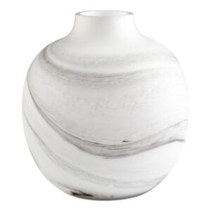 Moon Mist Vase | White And Black Swirl - Medium