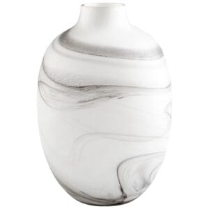 Moon Mist Vase | White And Black Swirl - Large