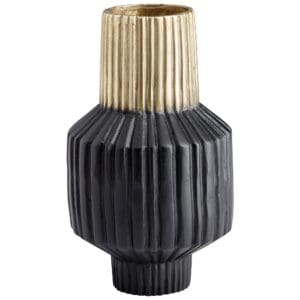 Allumage Vase | Matte Black And Gold - Small