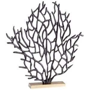 Bonzai Sculpture | Matte Black And Gold - Small