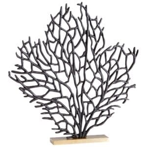 Bonzai Sculpture | Matte Black And Gold - Medium