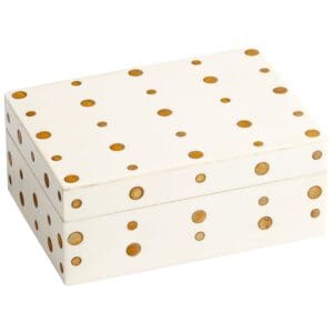 Dot Crown Container | White And Brass - Small