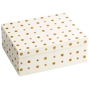 Dot Crown Container | White And Brass - Medium