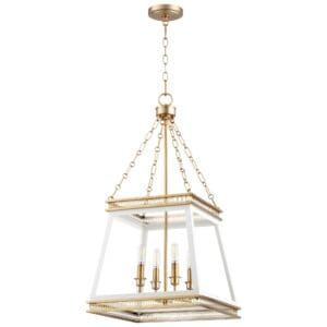 Gerard Pendant - | White & Aged Brass