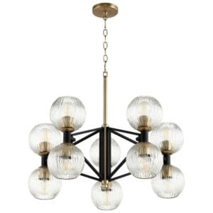 Helios Chandelier | Black & Aged Brass - Small