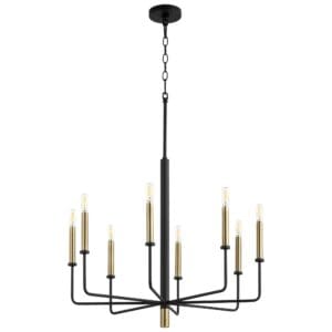 Apollo Chandelier | Noir & Aged Brass - Small