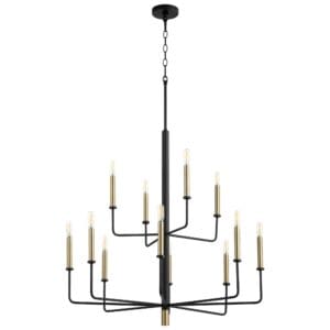 Apollo Chandelier | Noir & Aged Brass - Medium
