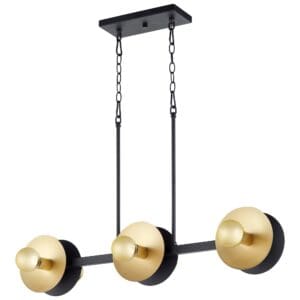 Artemis Chandelier | Noir And Gold Leaf - Small