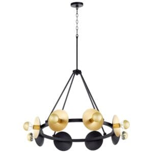 Artemis Chandelier | Noir And Gold Leaf - Medium