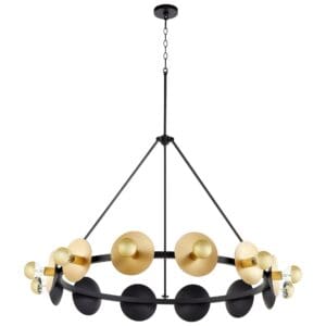 Artemis Chandelier | Noir And Gold Leaf - Large