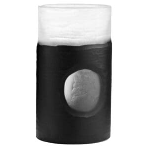 Ominous Frost Vase Short | Clear And Black