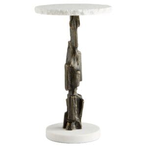 Amida Side Table | Bronze & White