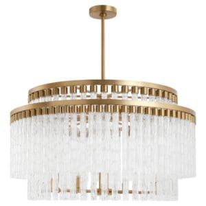 Nobel 12-Light Chandelier - Aged Brass