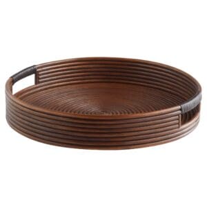 Papeete Round Tray Designed by J Kent Martin | Brown - Small