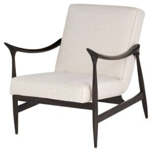 Oscar Arm Chair | Cream Basket Weave | Dark Brown