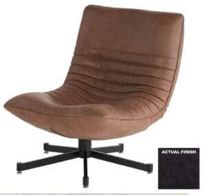 Eduarda Chair | Black Distressed Leather