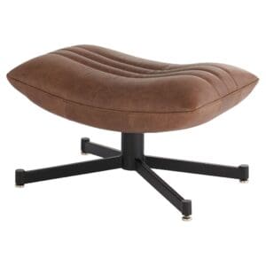 Eduarda Ottoman | Medium Brown Distressed Leather