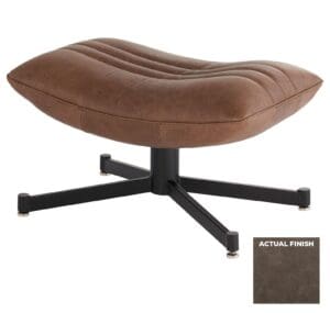 Eduarda Ottoman | Grey Distressed Leather