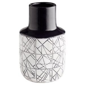 Dark Zenith Vase | Blue And White - Medium