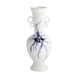 Nola Vase Designed by Seth Vaughn | White | Blue | Black - Medium