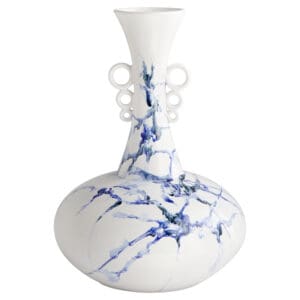 Nola Vase Designed by Seth Vaughn | White | Blue | Black - Wide