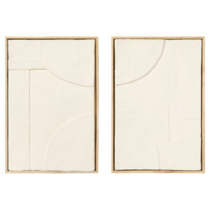 Oliver Diptych Panels Designed by Seth Vaughn | Off-White | Walnut - 2pc set