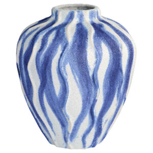 Ripple Vase | Chalk White | Blue - Small