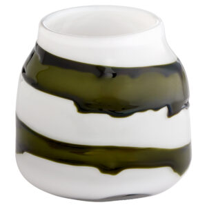 Denali Vase | Iridescent White | Green - Small