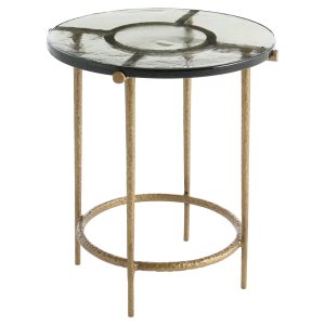 Laguna End Table | Clear | Antique Brass