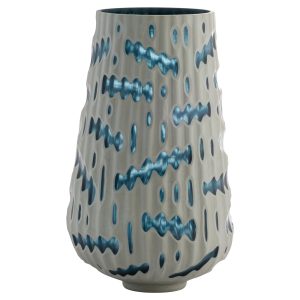 Strata Vase | White | Blue - Large