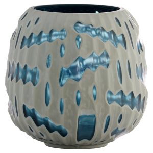 Strata Vase | White | Blue - Small