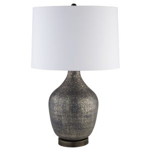 Fresnillo Table Lamp | Silver Patina | Blackened Nickel | White